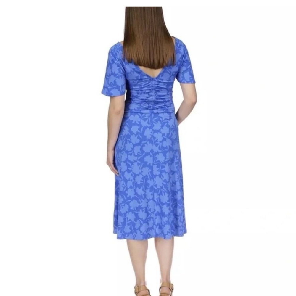 Michael Kors Floral Blue Midi Dress 0X-NWT - Picture 3 of 8